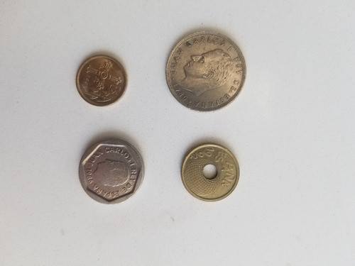 Lote De 4 Monedas Pesetas, Antiguas , 3 Conmemorativas 1