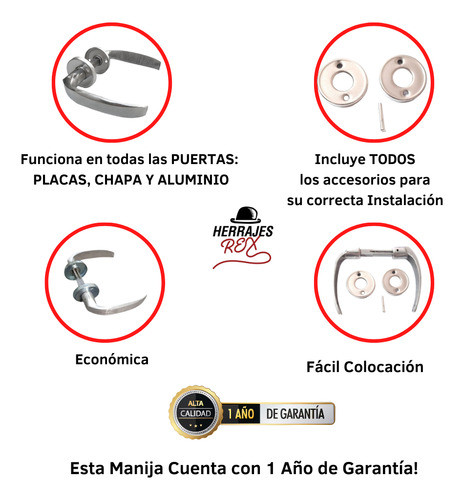 Picaporte Manija Aluminio Ministerio Economica.!! Obra 1