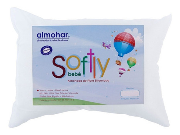 Almohar Softly Bebe 35x25 Relleno Mullido Fibra Siliconada 0