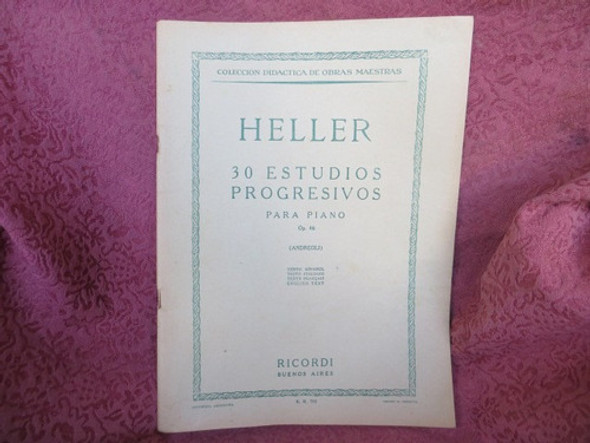 Heller 30 Estudios Progresivos Para Piano Op. 46 Ricordi 0