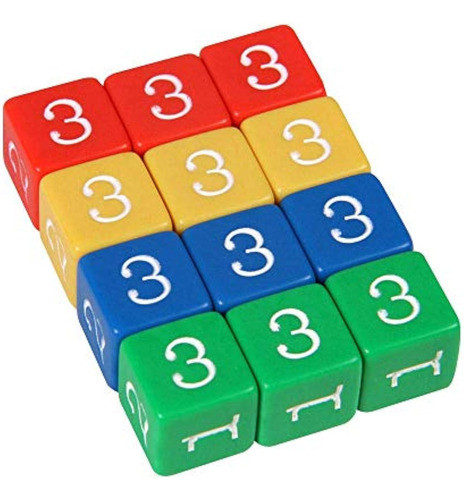 Hand2mind Dados De Plástico Con Números De Color 1