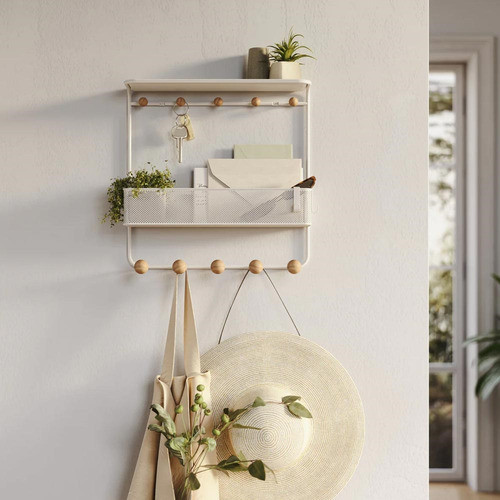 Perchero Con Estante Y Ganchos Bco Estique 1