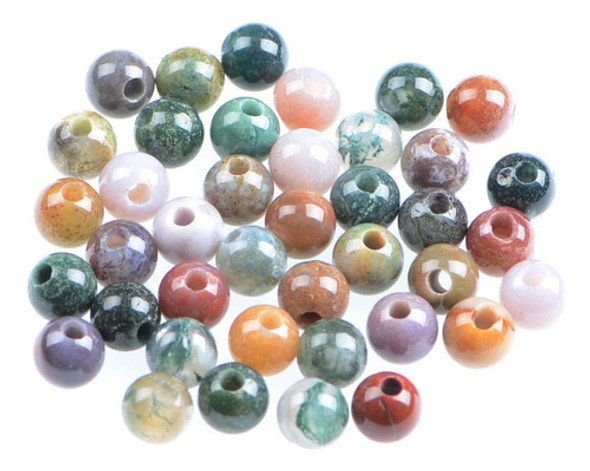 Ad Cuentas Piedras Naturales 8mm Agujero Grande 2.5mm 40pcs 0