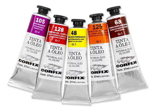 Kit 36 Cores Tinta Óleo Corfix 37ml Gr1 Escolha A Cor 0