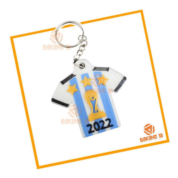 Llavero Camiseta Argentina Campeon Mundial Qatar 6cm 2022 1