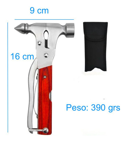 Pinza Multiuso Martillo Serrucho Mango Madera Rompe Ventanas 1