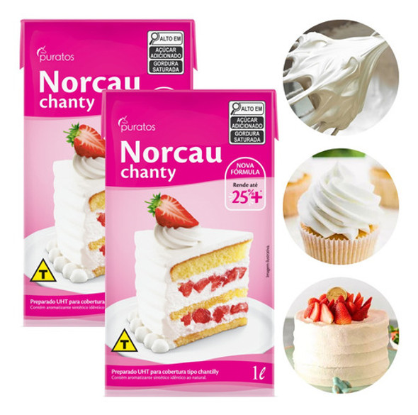Kit 4 Chantilly Chanty Norcau 1 Litro Tradicional Puratos 0