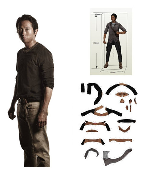 Glenn The Walking Dead  Figura 35 Cm Papercraft 0 Glenn The Walking Dead  Figura 35 Cm Papercraft 0