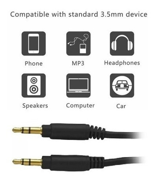 Cable Mini Plug Macho Macho 3 Metros Audio Estereo 3,5mm 1