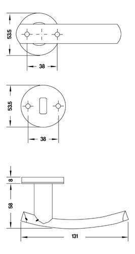 Manija Picaporte Doble Balancín Hl11 Acero Inoxidable Hafele 1