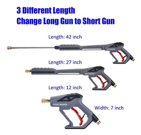 Pistola De Lavado A Presión Ridge Washer Con Varilla De De A 1