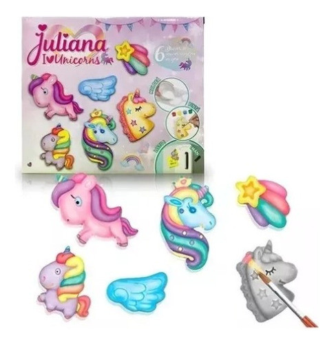 Juliana I Love Unicorns Imanes Unicornio En Yeso Original 1