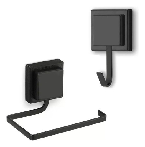 Kit Acessórios Para Banheiro Lavabo 2 Peças Preto Luxo 3m 0