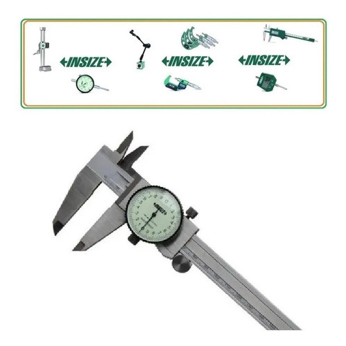 Calibre Con Reloj 0-200 Mm Insize 1312-200a Lectura 0,02 Mm 1