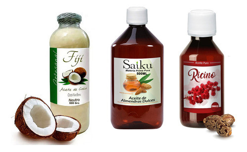 Combo Aceite De Coco Almendras Ricino Belgrano Caba Envios 0