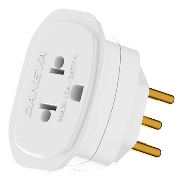 Kit 6 Adaptadores Universal 250v 10a 2p+t Branco Daneva 1