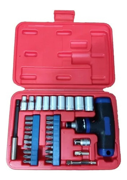 Juego Puntas Y Tubos Con Mango T Set X 34 Piezas Ruhlmann 0