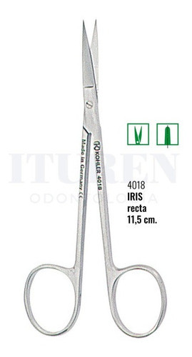Tijera Para Encías Iris Recta 11,5cm 4018 Kohler Odontología 0