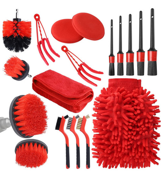 Juego Cepillos De Limpieza Para Lavado De Autos 18 Piezas 0