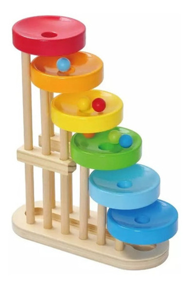 Juego Didáctico De Madera Cascada 26cm. X 22cm. Canicas 0