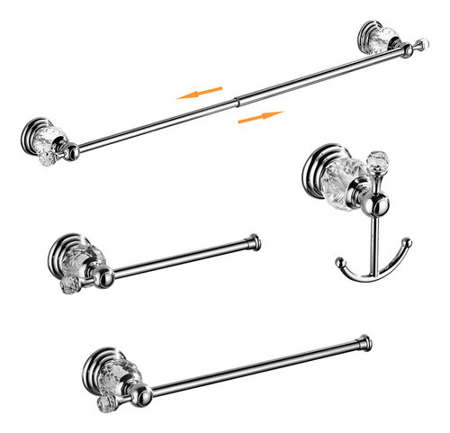 Juego De Accesorios De Bao De Cristal, Toallero Ajustable, S 0