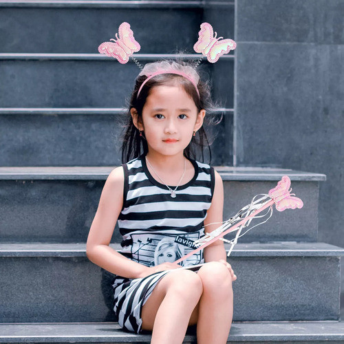 Set Alita Mariposa Con Tiara Varita Varios Colores Disfraz 1