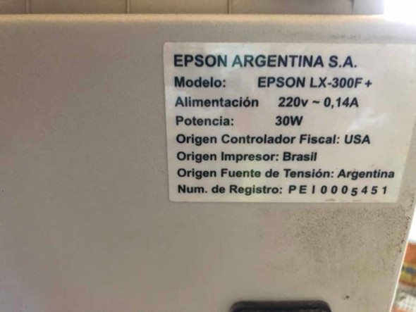Impresor Fiscal Epson Lx300f + 1