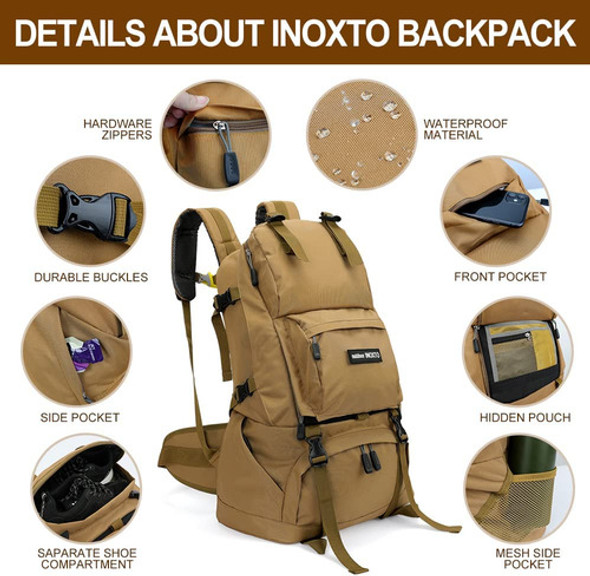 Mochila Verde Senderismo Camping 40l Inoxto 1