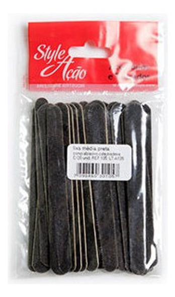 Style E Ação Lixa De Unha Media 10cm Preta C/100 1