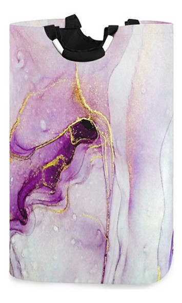 Wellday Cesto De Lavanderia Con Asa De Marmol Morado Ondulad 0