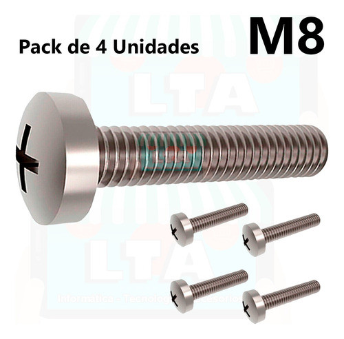 Tornillo M8 25-27mm X 4u Para Fijación De Tv En Soporte Lta® 1