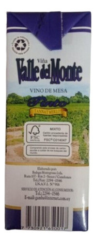 Vino Gamba Tannat Merlot 1l En Caja X 6 Unidades 1