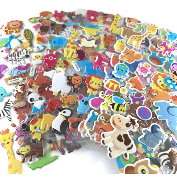 15 Planchas Sticker Grandes Relieve Juguete Piñata Souvenir 1