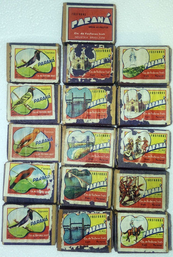 Eb+ Lote De 16 Cajas De Fósforos Paraná (brasil) 0
