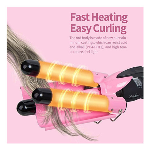 3 Barrel Curling Iron Hair Curler 25mm Quick Heated Ceramic. 1