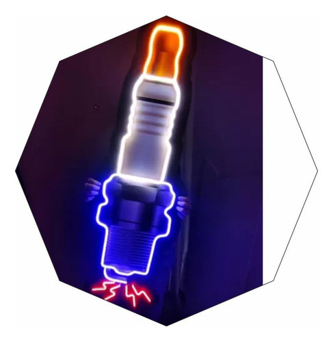 Bujía En Neón Led Taller Mecánico Exterior Figuras / Hogar 0