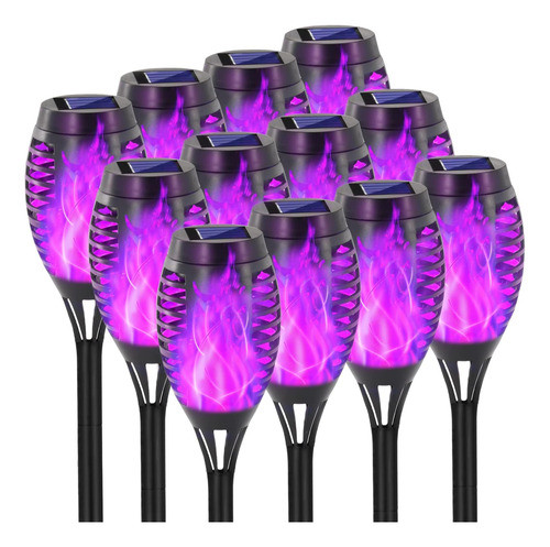 Luces Solares Exterior Decoración Halloween X12 Tono Violeta 0