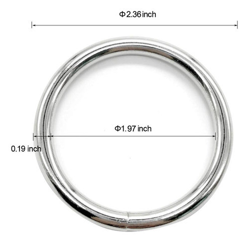 Anillos Metálicos Soldados, 6 Cm, Paquete De 10 Para Macramé 1