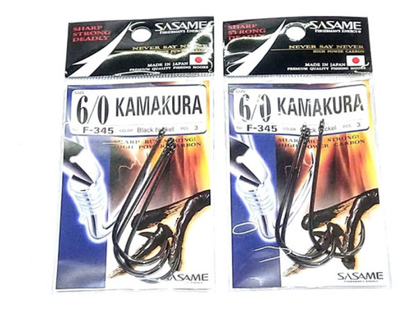 Anzuelos Sasame Kamakura F-345 6/0 X 6 U. Japones. Dorado Surubi. Pesca Embarcado De Mar. Oferta ! Mariano Pesca 0