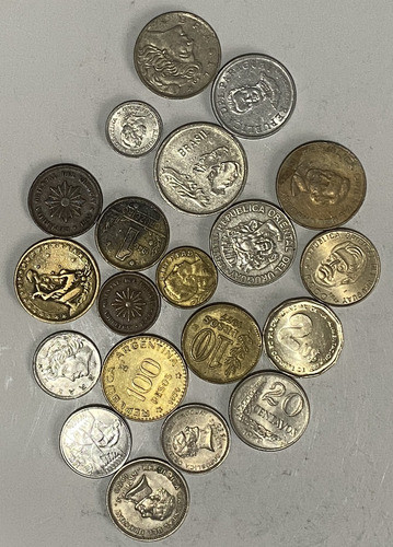 20 Monedas Antiguas, Lote Arg Bra Par Uru Chi Bol, Mer20 0