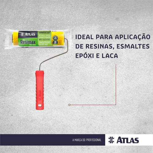 Rolo Resimax Lã Atlas 15cm Piso Em Superfícies Lisas - 3 Und 1