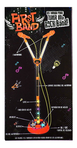Microfono Doble Infantil + Porta Celular Luces Super Cla 727 1