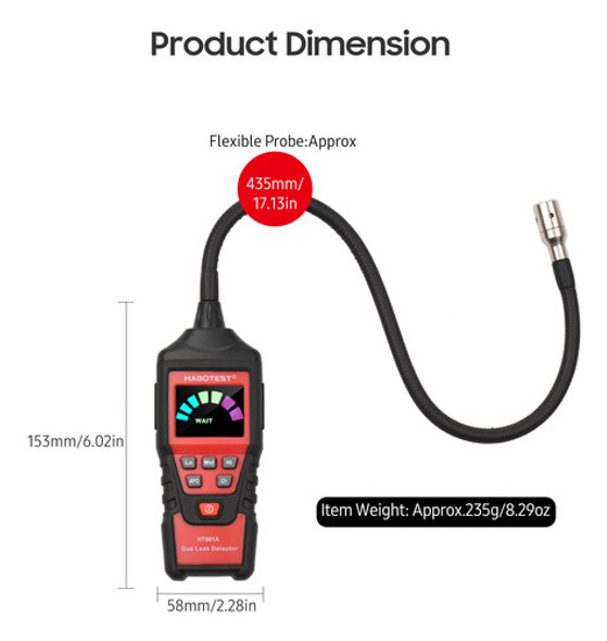 Medição De Metano Do Detector De Vazamento Habotest Ht601a 1