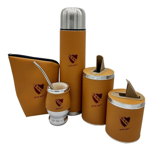 Set Matero Con Funda Para Mate De Eco Cuero Independiente 1