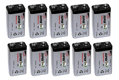 Bateria 9v Carbono Plus P/ Violão,microfone Cx 10pçs Cód:727 0