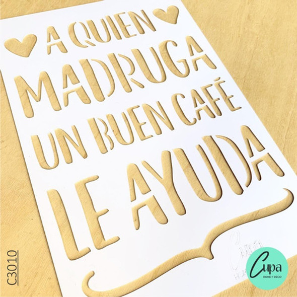 Stencil Frase Vintage Mueble Tela Arte Pintura 20x30cm 1