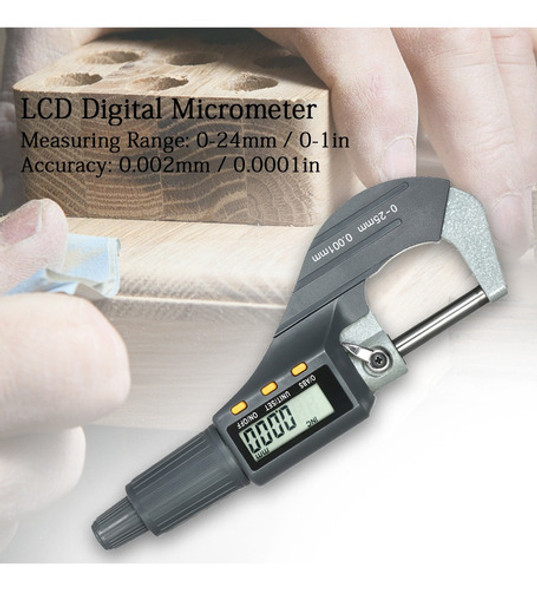 . Micrômetro Digital 0-25mm Eletrônico Digital Exterior 1