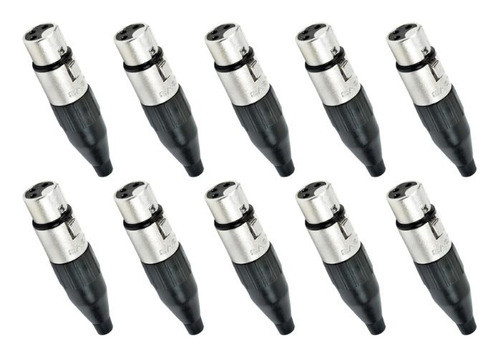 Kit Com 10  Plug Xlr Canon Femea Sa2x - Santo Angelo 0