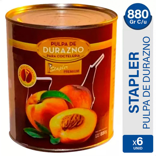 Pulpa De Durazno Stapler Premium Coctelería - X6 Latas 0