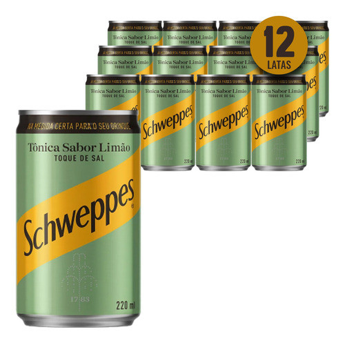 Schweppes Sabor Limão Com Toque De Sal 220ml (12 Latas) 0